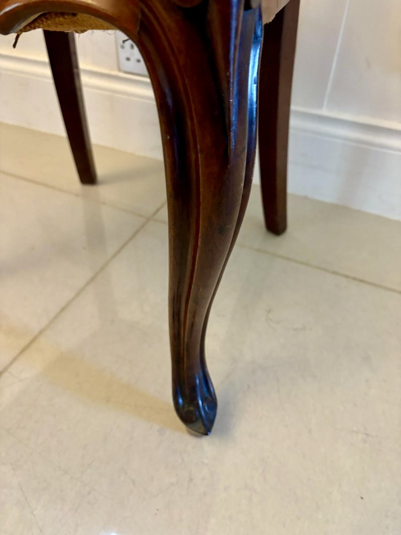 Outstanding Quality Set of 10 Antique Victorian Carved Mahogany Dining Chairs - Image 17